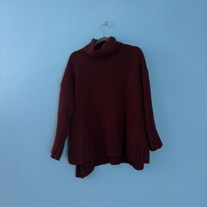 Aerie Maroon Cowl Neck Sweater
